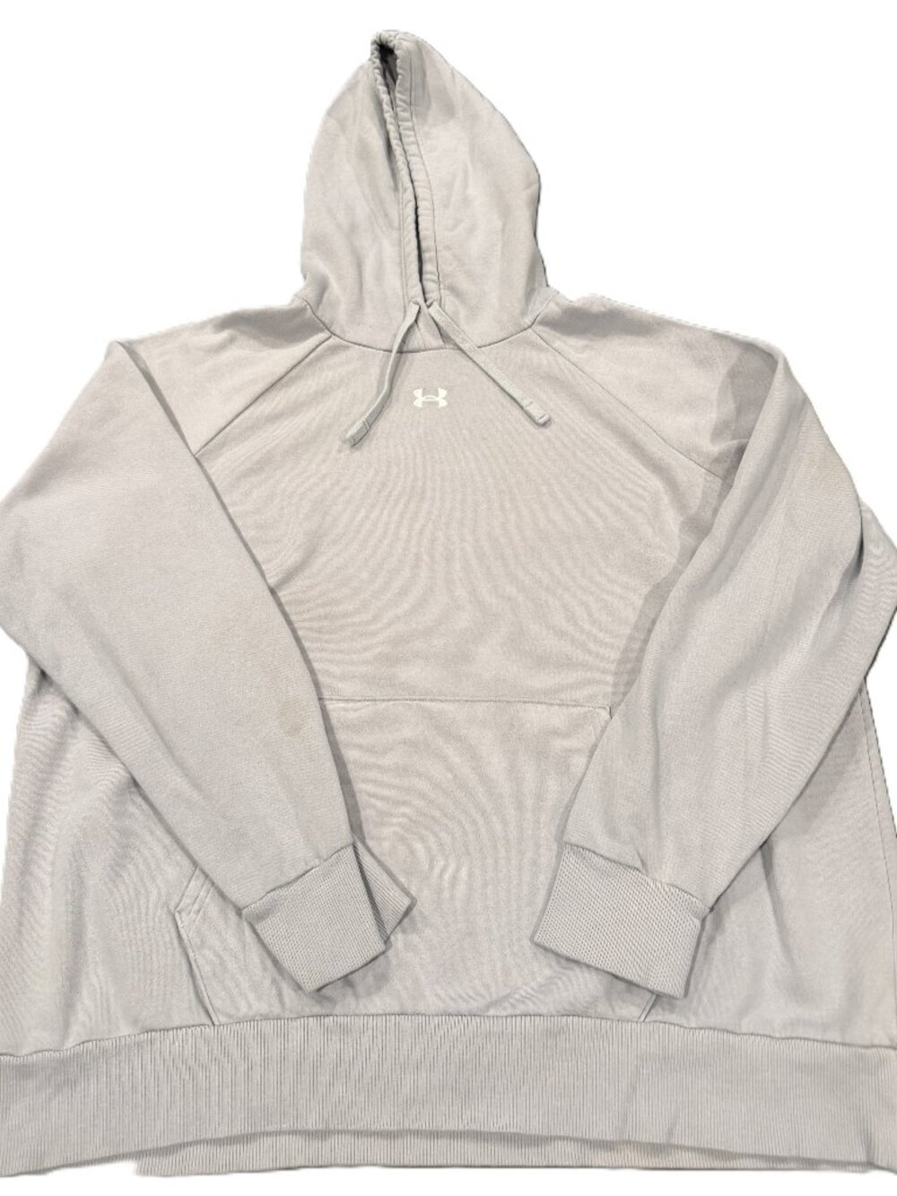Under Armour Women's Rival Fleece Hoodie Pullover Sweatshirt Gray Light Blue XL